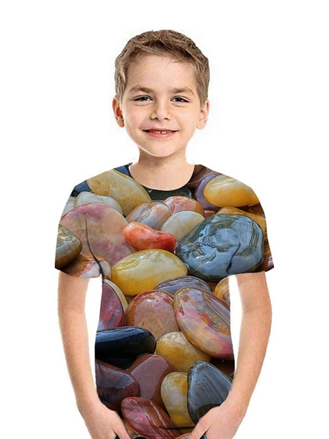  Børn Drenge Gade 3D Kortærmet T-shirt Regnbue