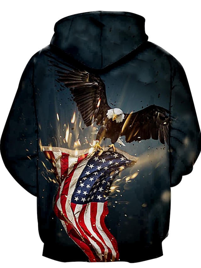 Mens Clothing Mens Hoodies & Sweatshirts | Mens Hoodie Graphic National Flag Hooded Daily 3D Print Basic Hoodies SweatshirtsGree