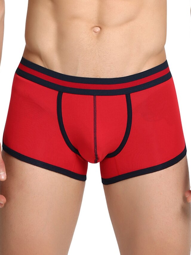  Men's 1 Piece Basic Boxers Underwear - Normal Low Waist Red Royal Blue M L XL