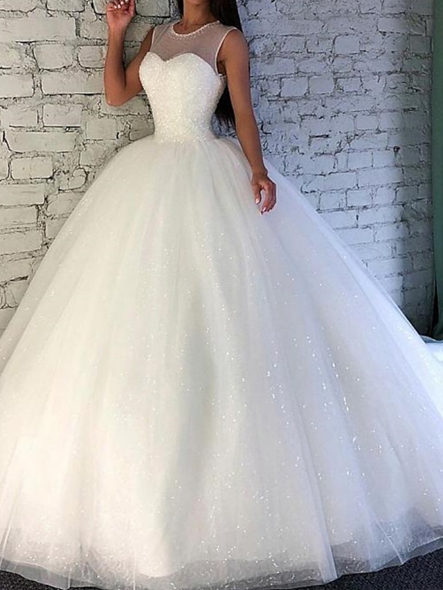 Engagement Formal Wedding Dresses Sweep / Brush Train Ball Gown ...