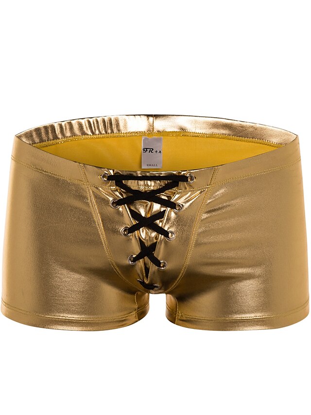  Homens 1 Peça Básico Cueca Boxer - Normal Cintura Baixa Preto Azul Dourado XL XXL
