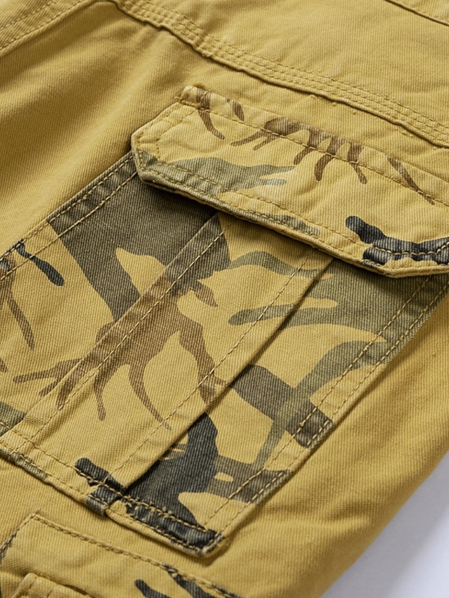 Military Green Camo Print Men's Shorts
