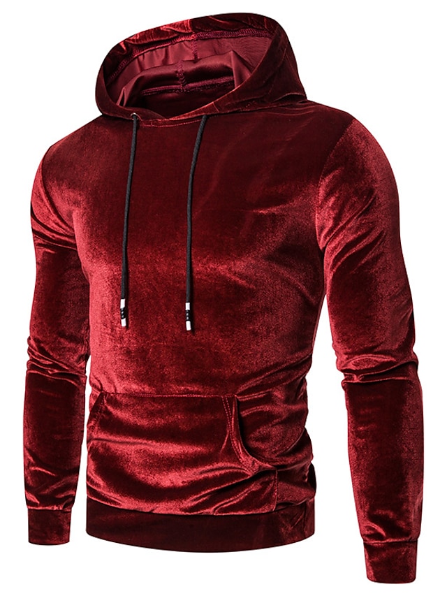 Mens Clothing Mens Hoodies & Sweatshirts | mens athletic velvet fleece tracksuit jogging sweatsuit activewear (s, red) - KX06279