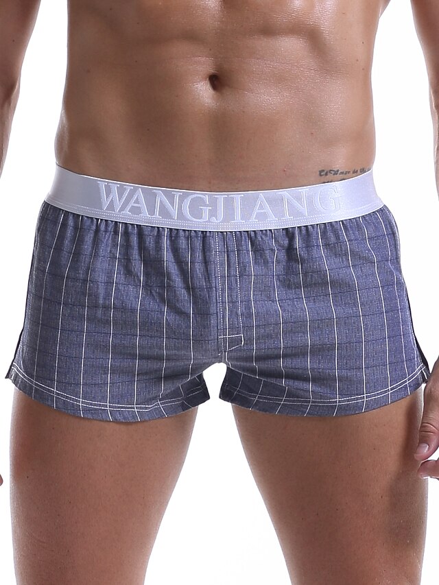  Men's 1 Piece Print Boxers Underwear - Normal Low Waist Red Dark Gray M L XL