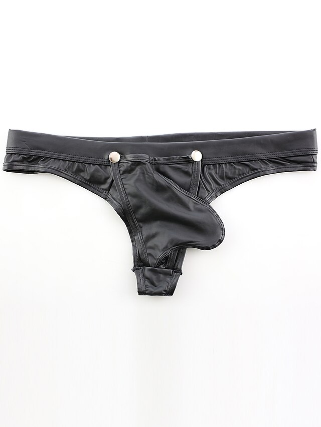  Men's 1 Piece Basic G-string Underwear - Normal Low Waist Black S M L