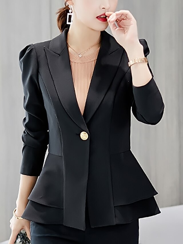 blazer mujer poliéster abrigos tops negro / rosa ruborizado / azul real  8110460 2021 – $17.68
