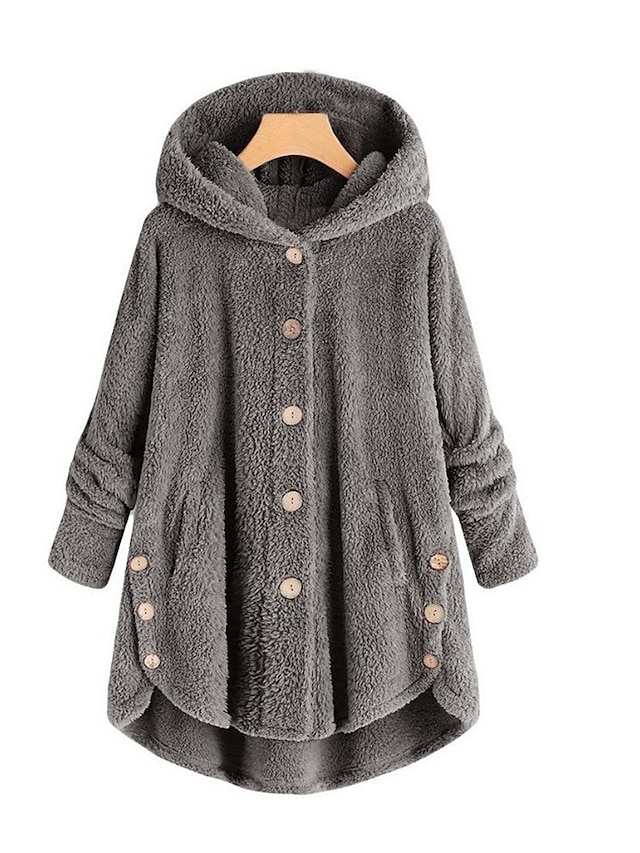 Womens Clothing Womens Outerwear | Womens Coat Teddy Coat Sherpa jacket Fleece Jacket Street Causal Daily Fall Winter Spring Lon