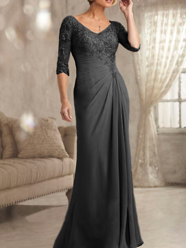 Sheath / Column Mother of the Bride Dress Wedding Guest Plus Size Sexy ...