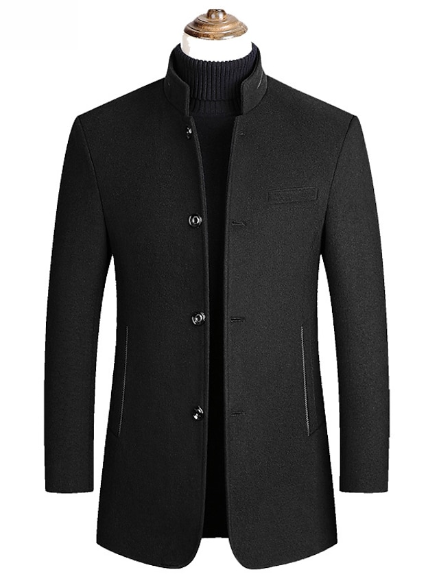 Men's Winter Coat Wool Coat Overcoat Blazer Short Coat Office Work Fall