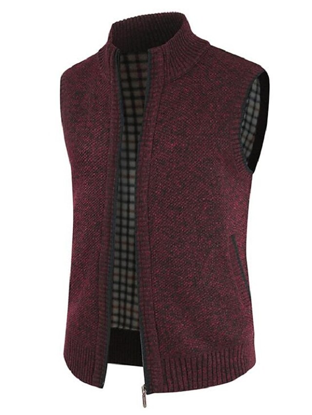 Men's Unisex Vest Sweater Vintage Style Retro Solid Colored Vintage