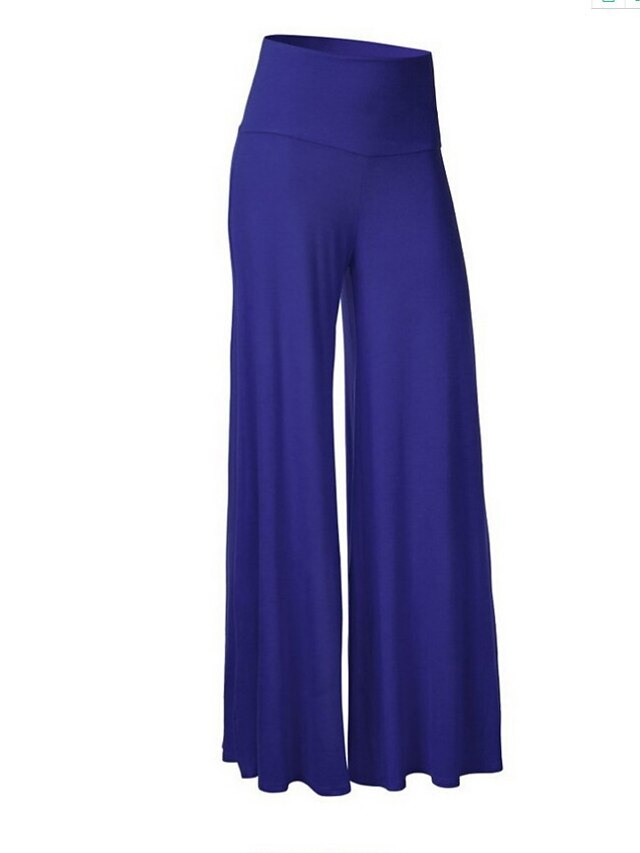 Women's Basic Essential Pants Wide Leg Slacks Straight Solid Colored ...