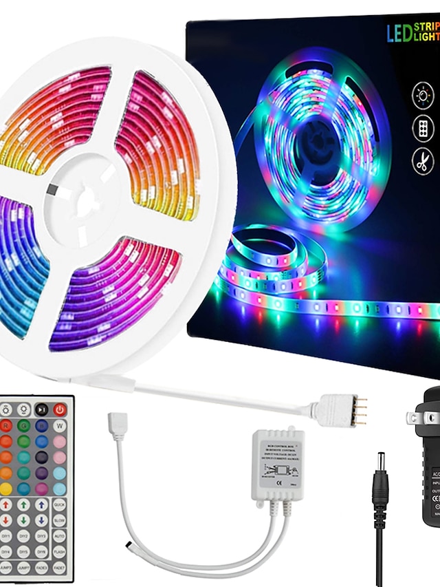 Zdm 10 מטרים רצועות אור led גמיש עמיד למים 180x5050 נוריות smd עם rgb בקר ir 44 או ערכת מתאם 12 v