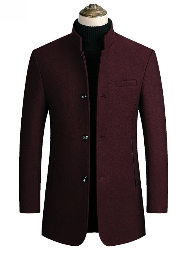Men's Winter Coat Wool Coat Overcoat Blazer Short Coat Office Work Fall
