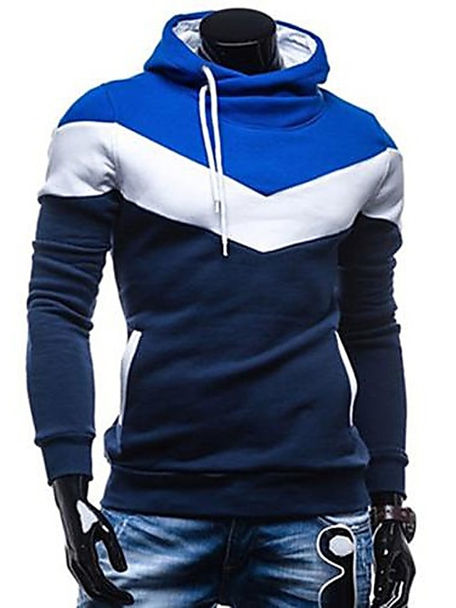 Mens Clothing Mens Hoodies & Sweatshirts | Mens Plus Size Hoodie Color Block Turtleneck Daily Sports Weekend Active Hoodies Swea