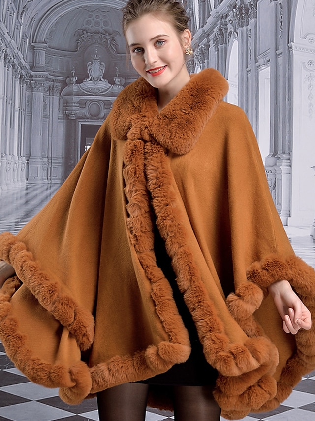 Womens Clothing Womens Outerwear | Womens Cloak / Capes Teddy Coat Sherpa jacket Fleece Jacket Party Autumn / Fall Long Coat Reg