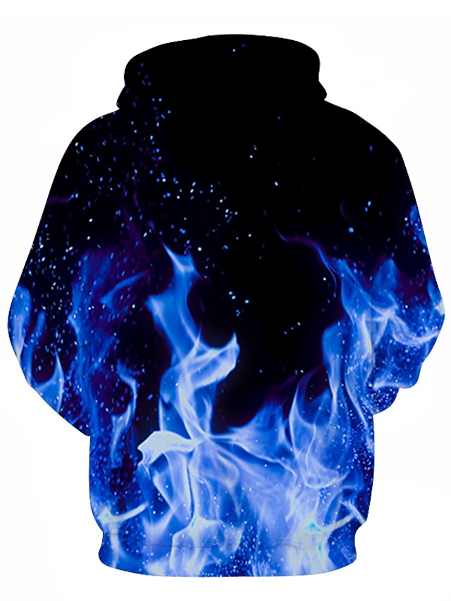 Mens Clothing Mens Hoodies & Sweatshirts | Mens Plus Size Pullover Hoodie Sweatshirt Graphic Flame Hooded Club Weekend 3D Print 