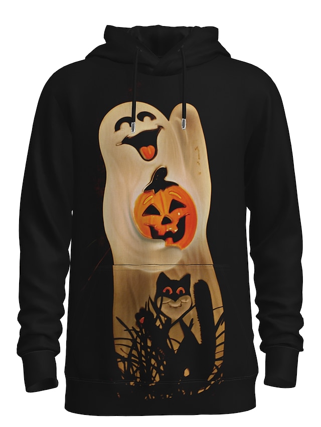 Mens Clothing Mens Hoodies & Sweatshirts | Mens Pullover Hoodie Sweatshirt Graphic 3D Pumpkin Hooded Daily 3D Print Basic Hallow