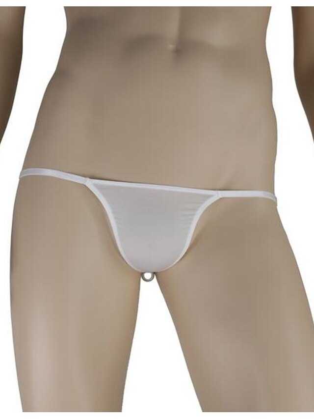  Men's G-string Underwear Underwear Cut Out Solid Colored Nylon Low Waist Erotic White Black M L XL