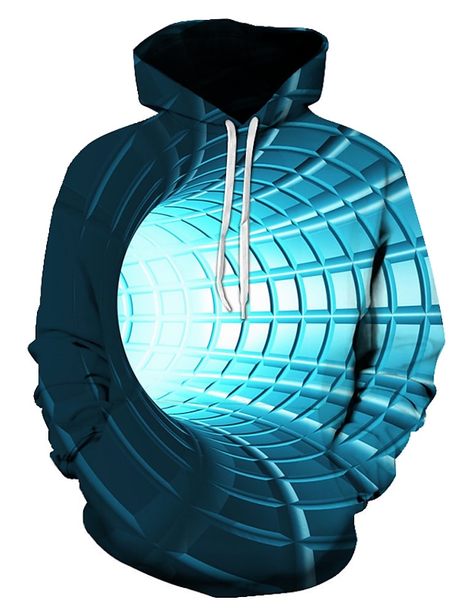  Муж. Толстовка Толстовка с капюшоном и пуловером Легкая толстовка с капюшоном Желтый Красный Синий Лиловый Зеленый Капюшон Графика 3D-печати 3D Повседневные 3D печать Классический Одежда Толстовки