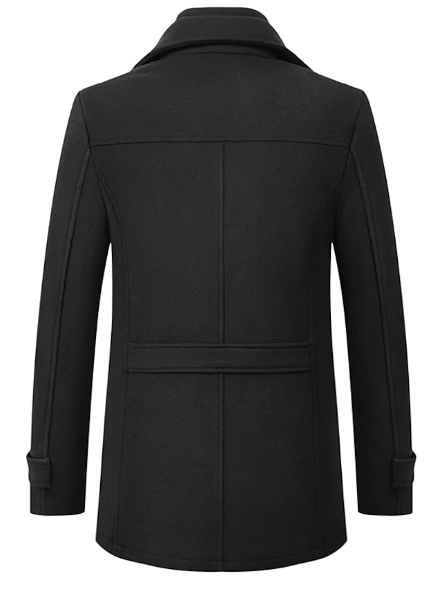 Men's Winter Coat Wool Coat Overcoat Short Coat Business Casual Fall ...