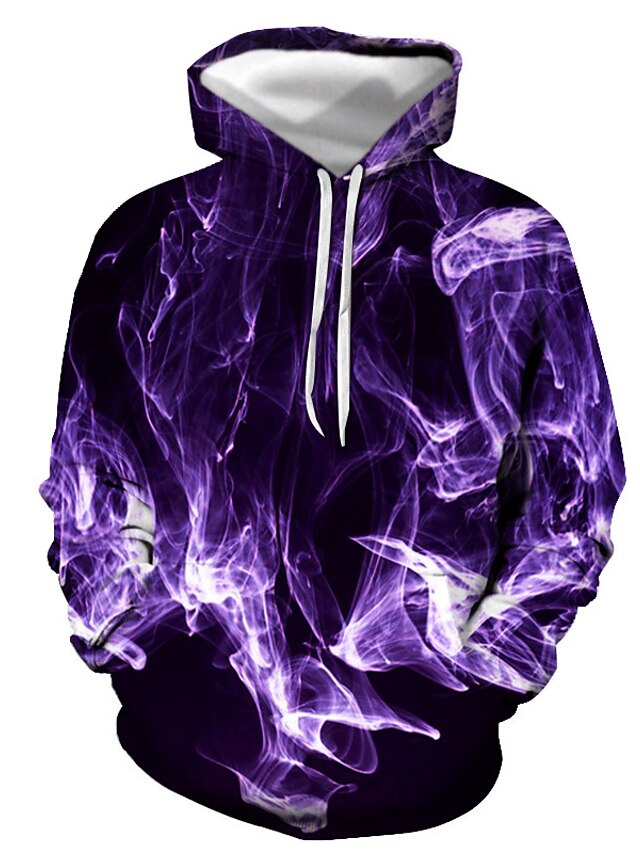 Mens Clothing Mens Hoodies & Sweatshirts | Mens Unisex Plus Size Pullover Hoodie Sweatshirt Graphic Flame Hooded Daily Going out