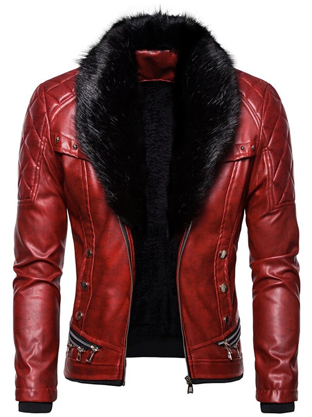 Mens Clothing Mens Outerwear | mens zipper removable fur collar jacket, vintage steam pocket punk gothic retro coat - QD75229