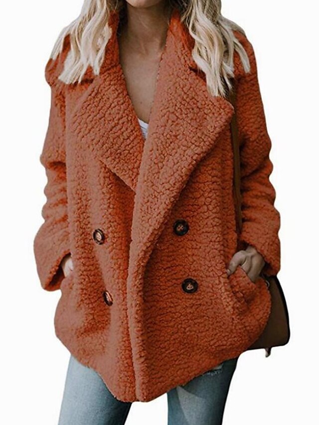 Womens Clothing Womens Outerwear | Womens Teddy Coat Sherpa jacket Fleece Jacket Street Daily Fall Winter Regular Coat Loose Win