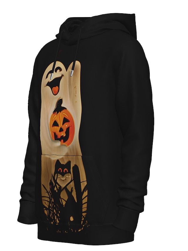 Mens Clothing Mens Hoodies & Sweatshirts | Mens Pullover Hoodie Sweatshirt Graphic 3D Pumpkin Hooded Daily 3D Print Basic Hallow