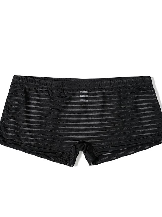  Men's 1 Piece Boxers Underwear Striped Black M L XL