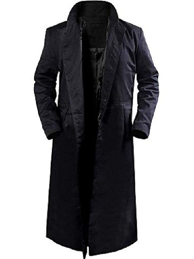 Mens Clothing Mens Outerwear | neo matrix keanu reeves black trench coat, black - BQ80026