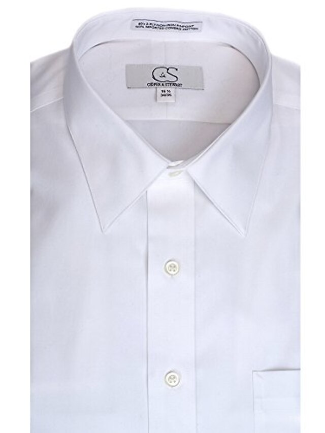 men's classic fit non-iron pinpoint spread collar dress shirt | white ...