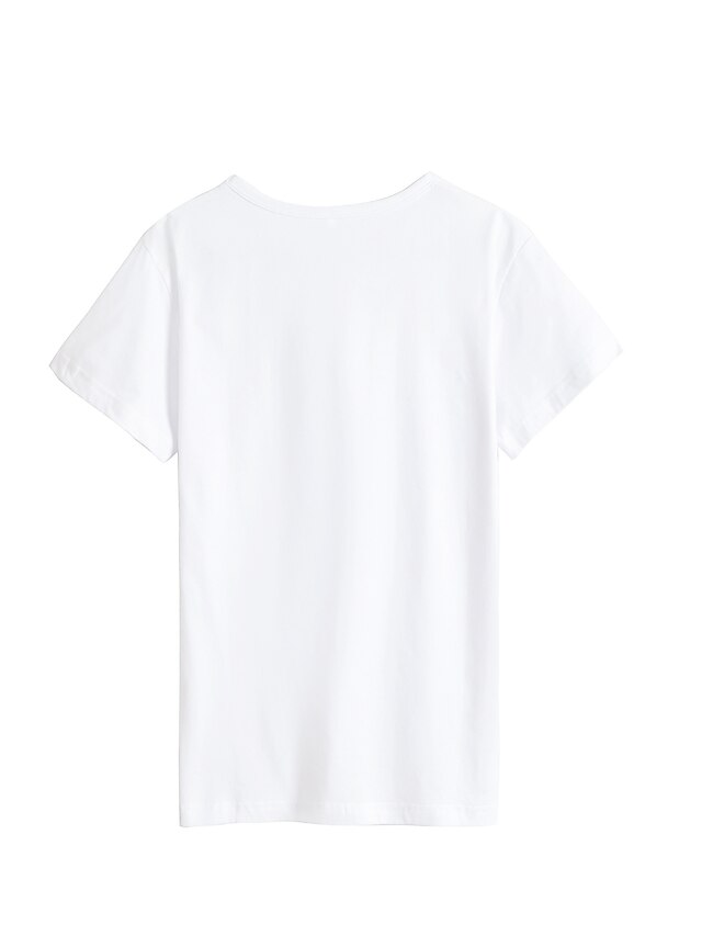 Women's T shirt Tee 100% Cotton Casual Daily Black White Gray Short ...