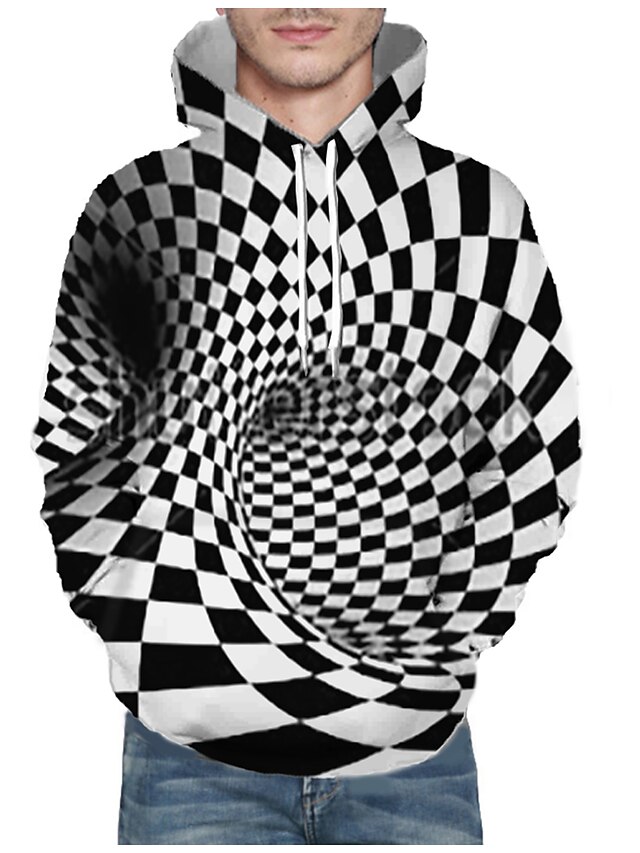 Mens Clothing Mens Hoodies & Sweatshirts | Mens Pullover Hoodie Sweatshirt Graphic Abstract 3D Front Pocket Hooded Daily 3D Prin