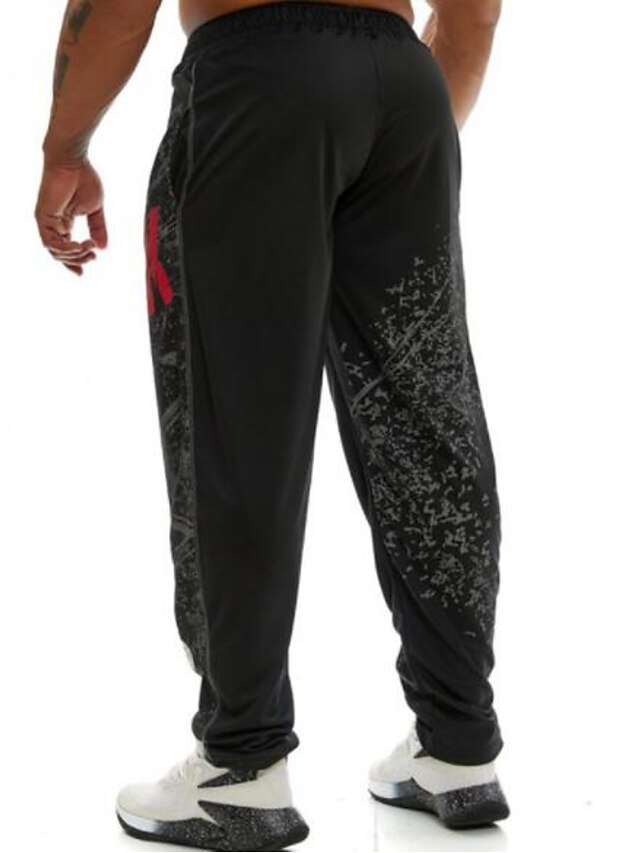 Mens Clothing Mens Bottoms | Mens Active wfh Sweatpants Pants - Solid Colored Black Red M L XL - FE25461