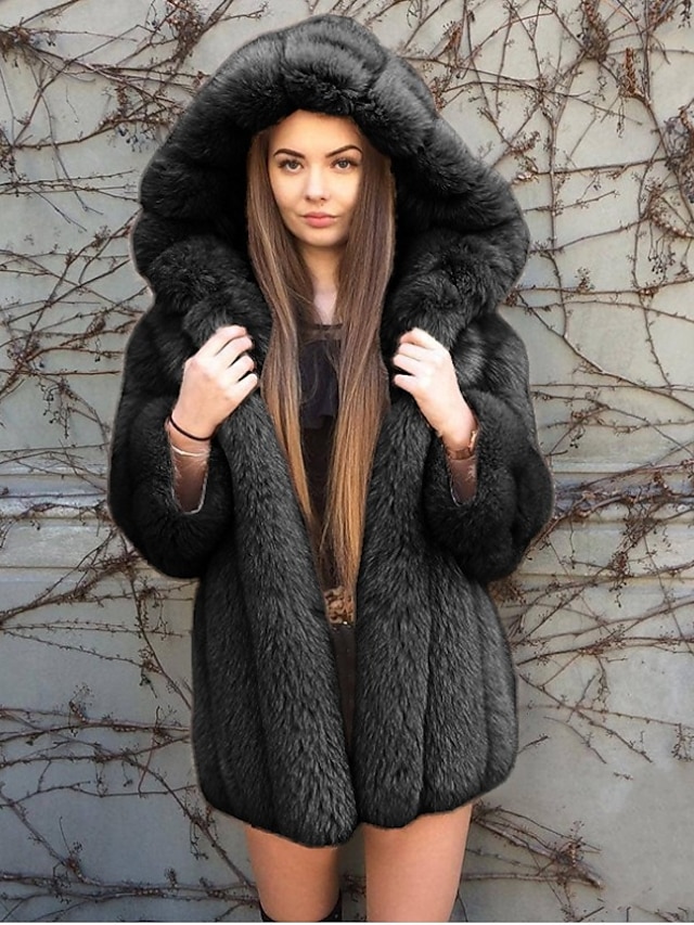 Womens Clothing Womens Outerwear | Womens Faux Fur Coat Teddy Coat Sherpa jacket Fleece Jacket Daily Regular Coat Regular Fit Ac