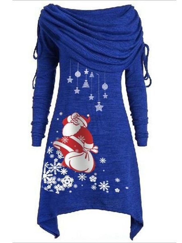  Women‘s Plus Size Christmas Tops Hoodie Sweatshirt Tree Color Gradient Print Long Sleeve Hooded Streetwear Daily Polyester Fall Winter Black