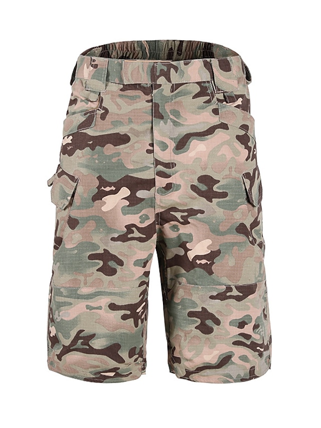 Mens Clothing Mens Bottoms | Mens Casual Cargo Shorts Pants Camouflage Solid Color ArmyGreen CP camouflage Brownish yellow Black