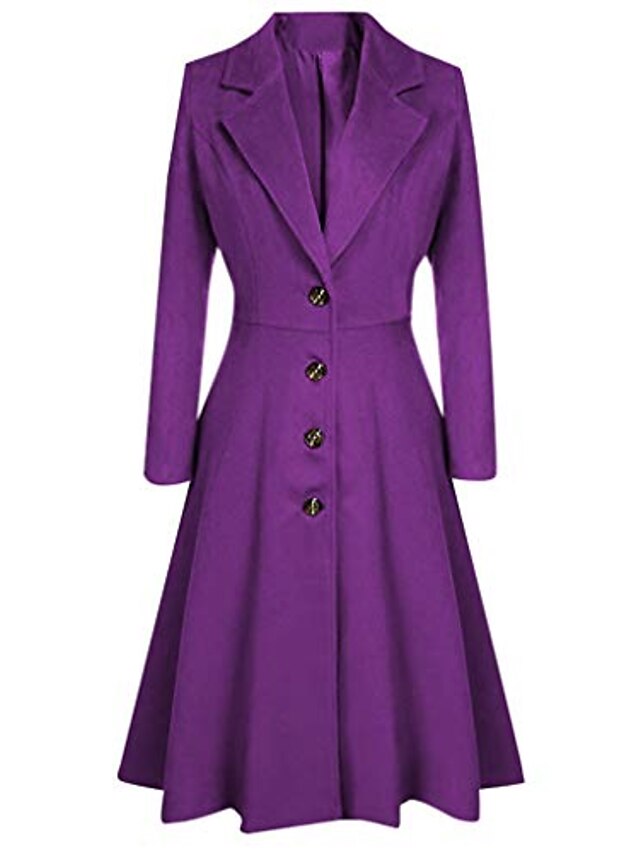  Women's Coat Causal Fall Winter Regular Coat Regular Fit Elegant Lady Jacket Solid Color Pure Color Navy Apricot / Spring