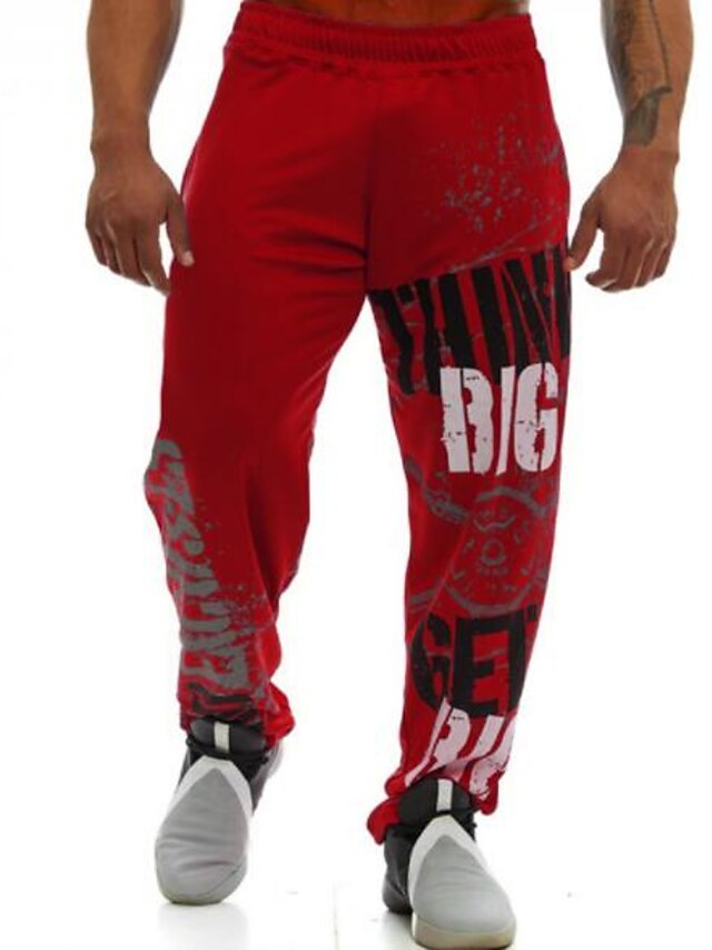 Mens Clothing Mens Bottoms | Mens Active wfh Sweatpants Pants - Solid Colored Black Red M L XL - FE25461