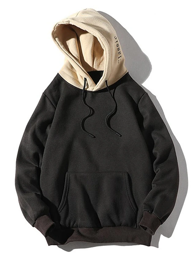 Men's Hoodie Green Blue Red Brown Beige Hooded Solid Color Graphic Front Pocket Cool Casual Essential Winter Clothing Apparel Hoodies Sweatshirts Long Sleeve Loose Fit 7