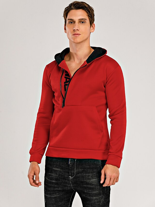 Mens Clothing Mens Hoodies & Sweatshirts | Mens Hoodie Solid Colored Hooded Daily Weekend Active Hoodies SweatshirtsLong Sleeve 