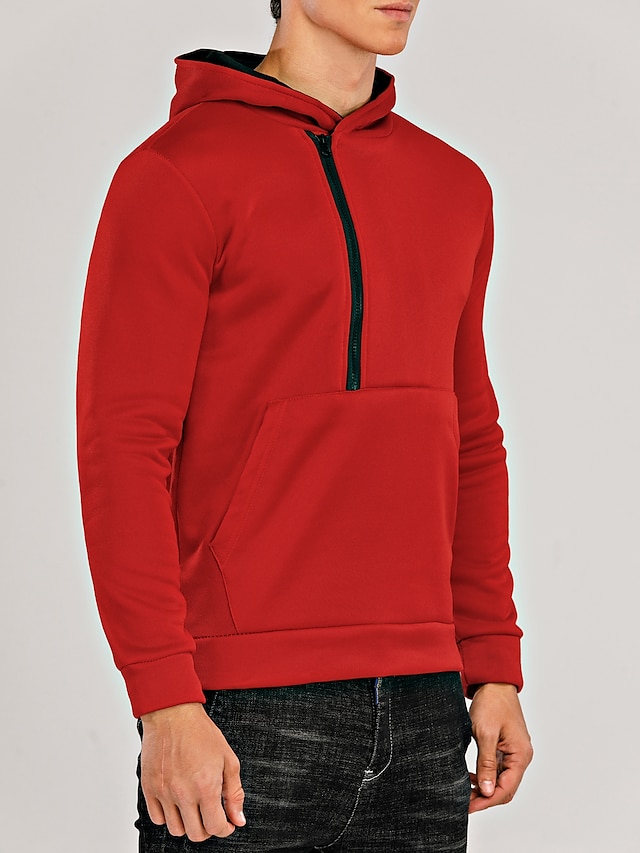 Mens Clothing Mens Hoodies & Sweatshirts | Mens Hoodie Solid Colored Hooded Daily Weekend Active Hoodies SweatshirtsLong Sleeve 