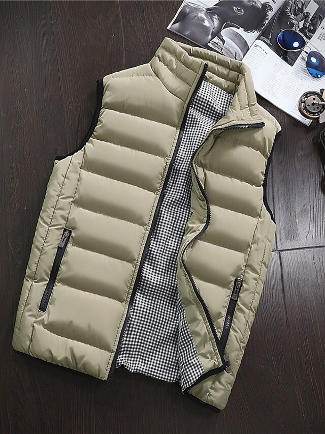 Men's Winter Coat Winter Jacket Puffer Vest Gilet Quilted Vest Cardigan ...