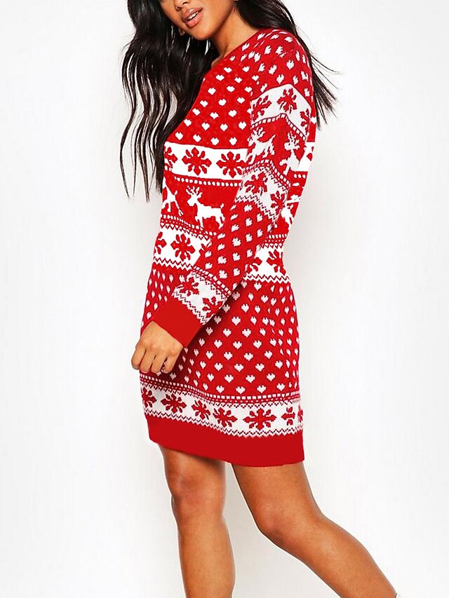 Sweater Jumper Dress Short Mini Dress 