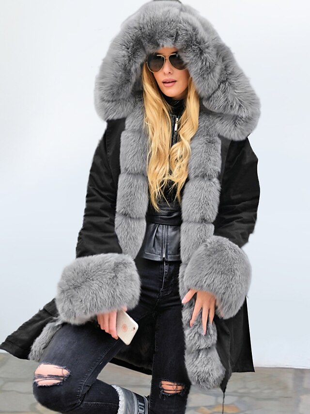 Womens Clothing Womens Outerwear | Womens Faux Fur Coat Teddy Coat Sherpa jacket Fleece Jacket Going out Fall & Winter Long Coat