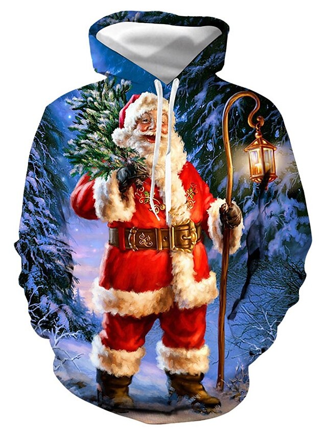  Inspired by Christmas Santa Claus Christmas Trees Hoodie Anime Polyester / Cotton Blend 3D Printing Harajuku Graphic Hoodie For Women's / Men's