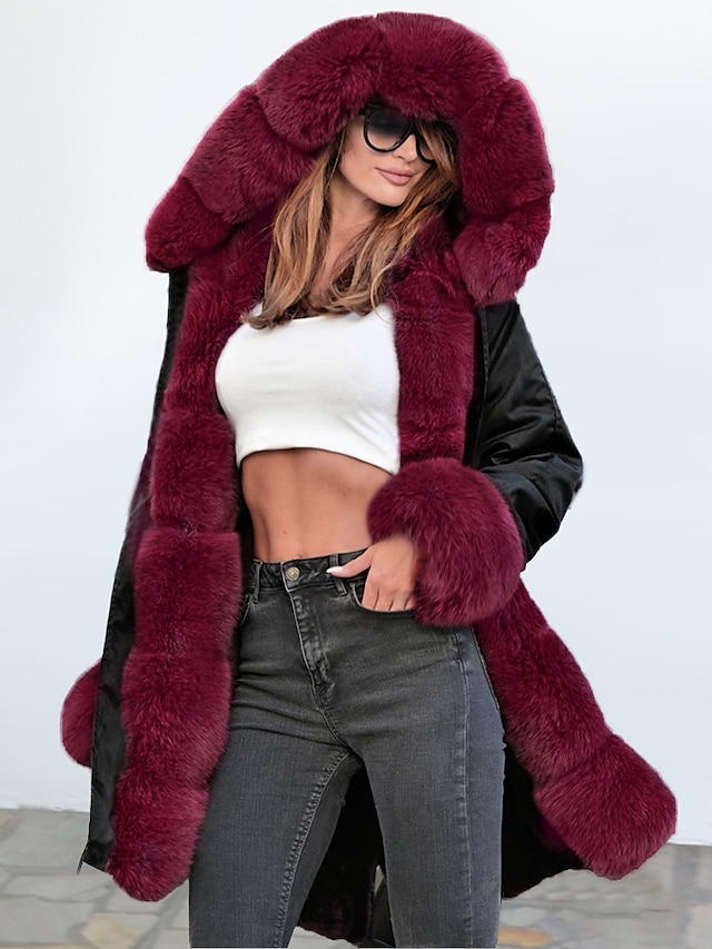 Womens Clothing Womens Outerwear | Womens Faux Fur Coat Teddy Coat Sherpa jacket Fleece Jacket Going out Fall & Winter Long Coat