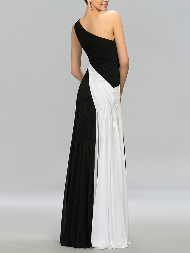 Black One Shoulder Sheath/Column Wedding Guest Dress main image 1