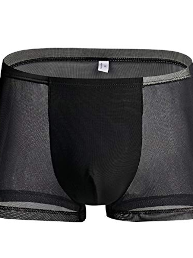 men's underwear sexy mesh briefs see through breathable low rise pouch ...