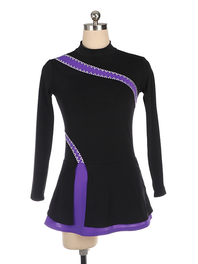 Sports & Outdoors Ice Skating | Figure Skating Dress Womens Girls Ice Skating Dress Outfits Purple Pink Fuchsia Spandex High Ela